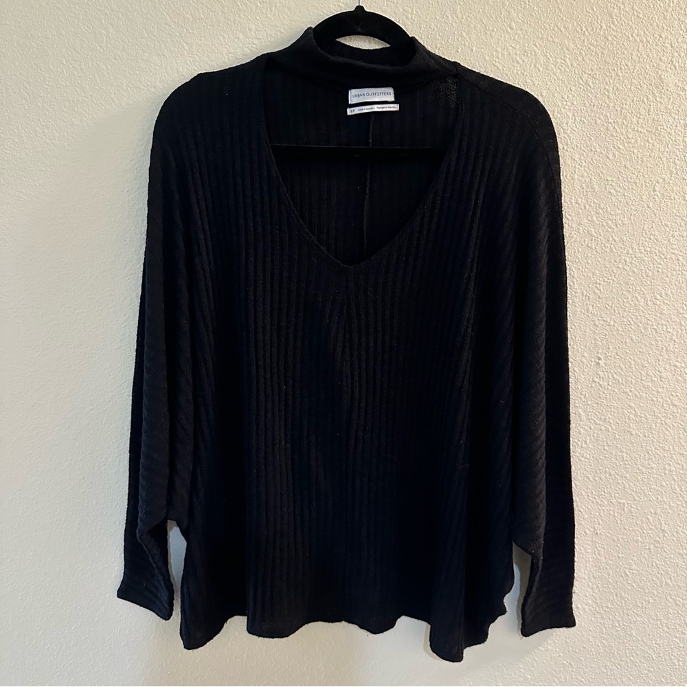 Urban Outfitters Black V-Neck Choker Sweater